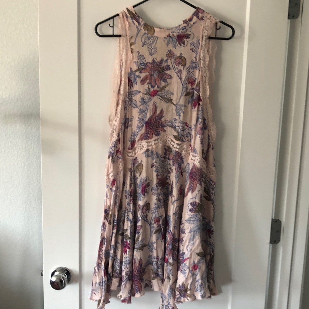 Free People Floral Sleeveless Dress - Pink and Blue